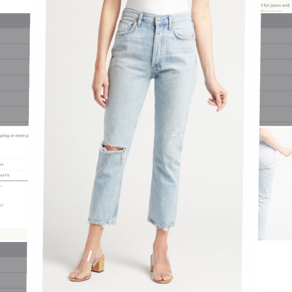 Agolde Riley High Rise Straight Jeans NWT